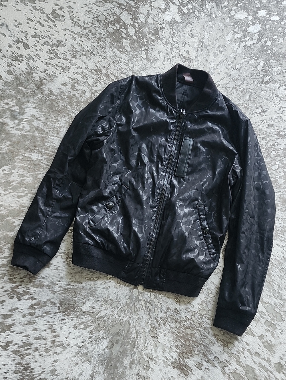 Coach Reversible Signature MA-1 Logo Bomber Black Jacket SzS - Picture 2 of 10